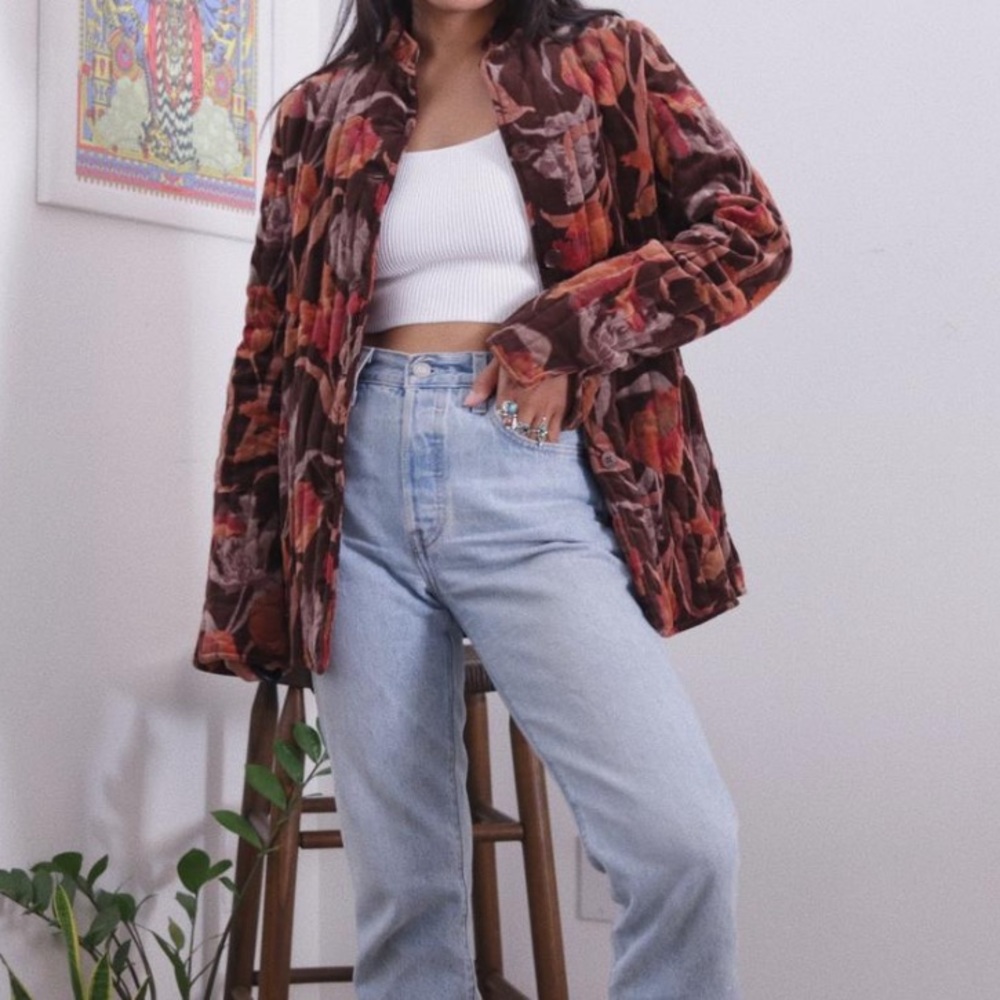 Vintage 70s Floral Quilted Jacket